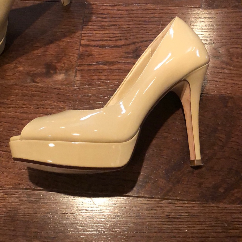 Open toed Patton leather nude shoes - Picture 2 of 3